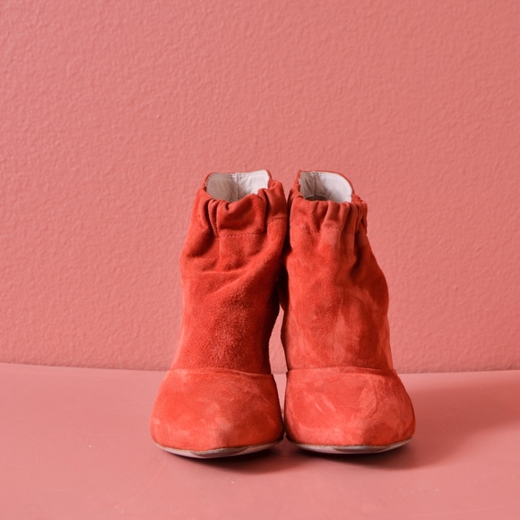 Loeffler Randall SIMONE SUEDE GATHERED Booties 6.5 - Picture 3 of 8